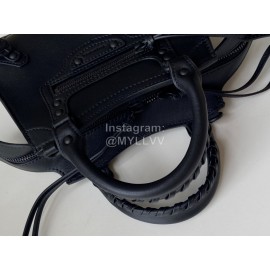 Balenciaga Fashion Leather Crossbody Handbag Black