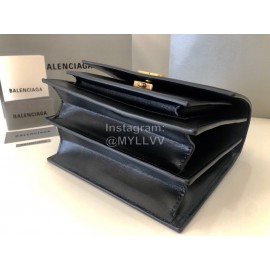 Balenciaga Fashion Cowhide Chain Shoulder Flap Bag Black
