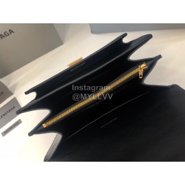 Balenciaga Fashion Cowhide Chain Shoulder Flap Bag Black
