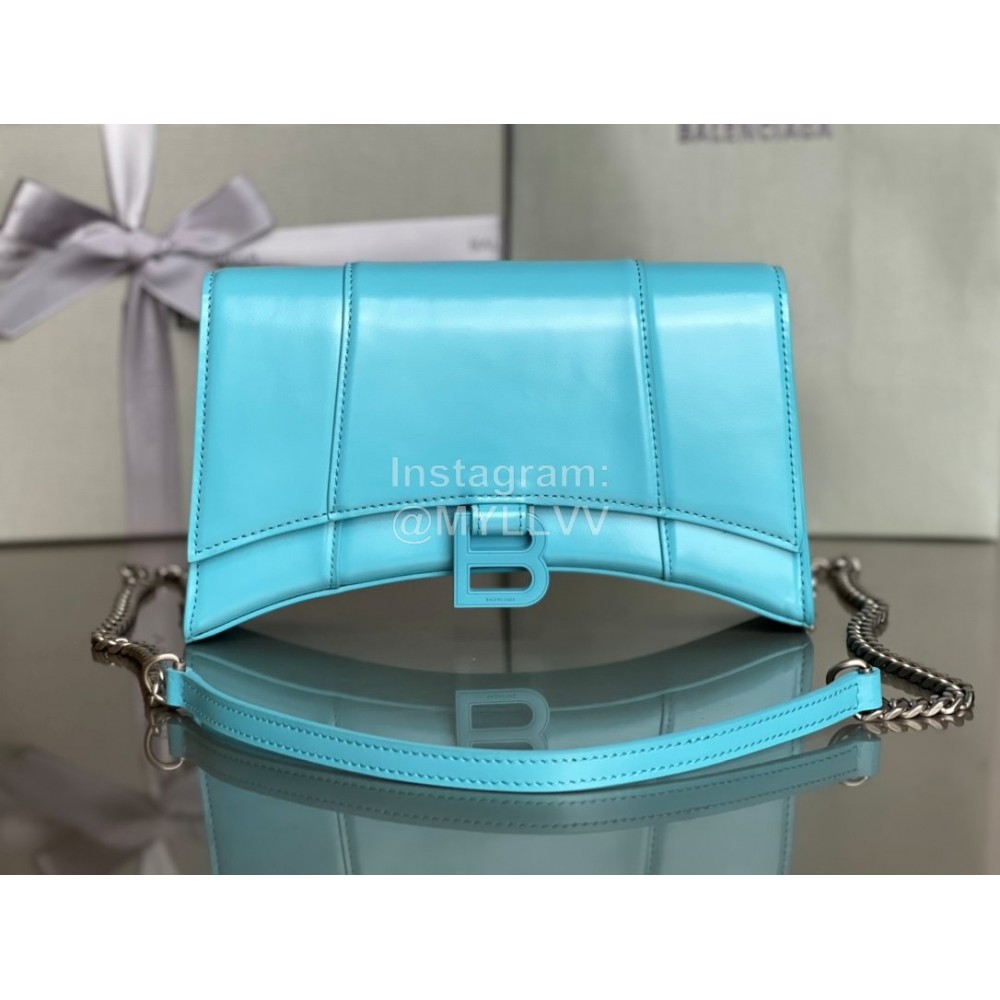 Balenciaga Fashion Cowhide Chain Shoulder Bag Blue