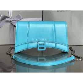 Balenciaga Fashion Cowhide Chain Shoulder Bag Blue