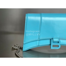 Balenciaga Fashion Cowhide Chain Shoulder Bag Blue
