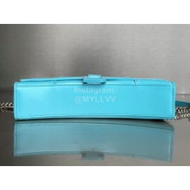 Balenciaga Fashion Cowhide Chain Shoulder Bag Blue