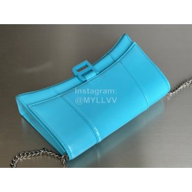 Balenciaga Fashion Cowhide Chain Shoulder Bag Blue