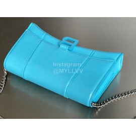 Balenciaga Fashion Cowhide Chain Shoulder Bag Blue