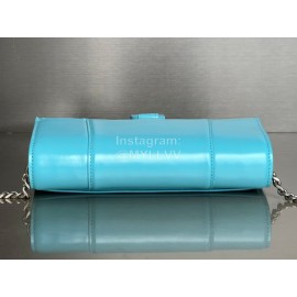 Balenciaga Fashion Cowhide Chain Shoulder Bag Blue