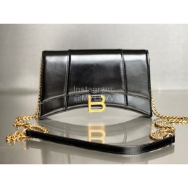 Balenciaga Fashion Cowhide Chain Shoulder Bag Black