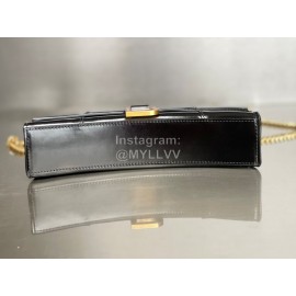 Balenciaga Fashion Cowhide Chain Shoulder Bag Black