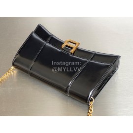 Balenciaga Fashion Cowhide Chain Shoulder Bag Black
