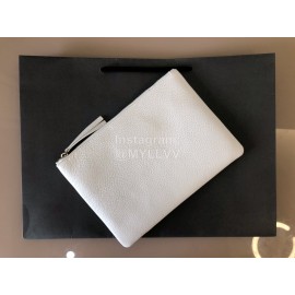 Balenciaga Small Letter Printed Cowhide Handbag White