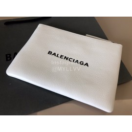 Balenciaga Small Letter Printed Cowhide Handbag White