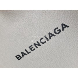 Balenciaga Small Letter Printed Cowhide Handbag White