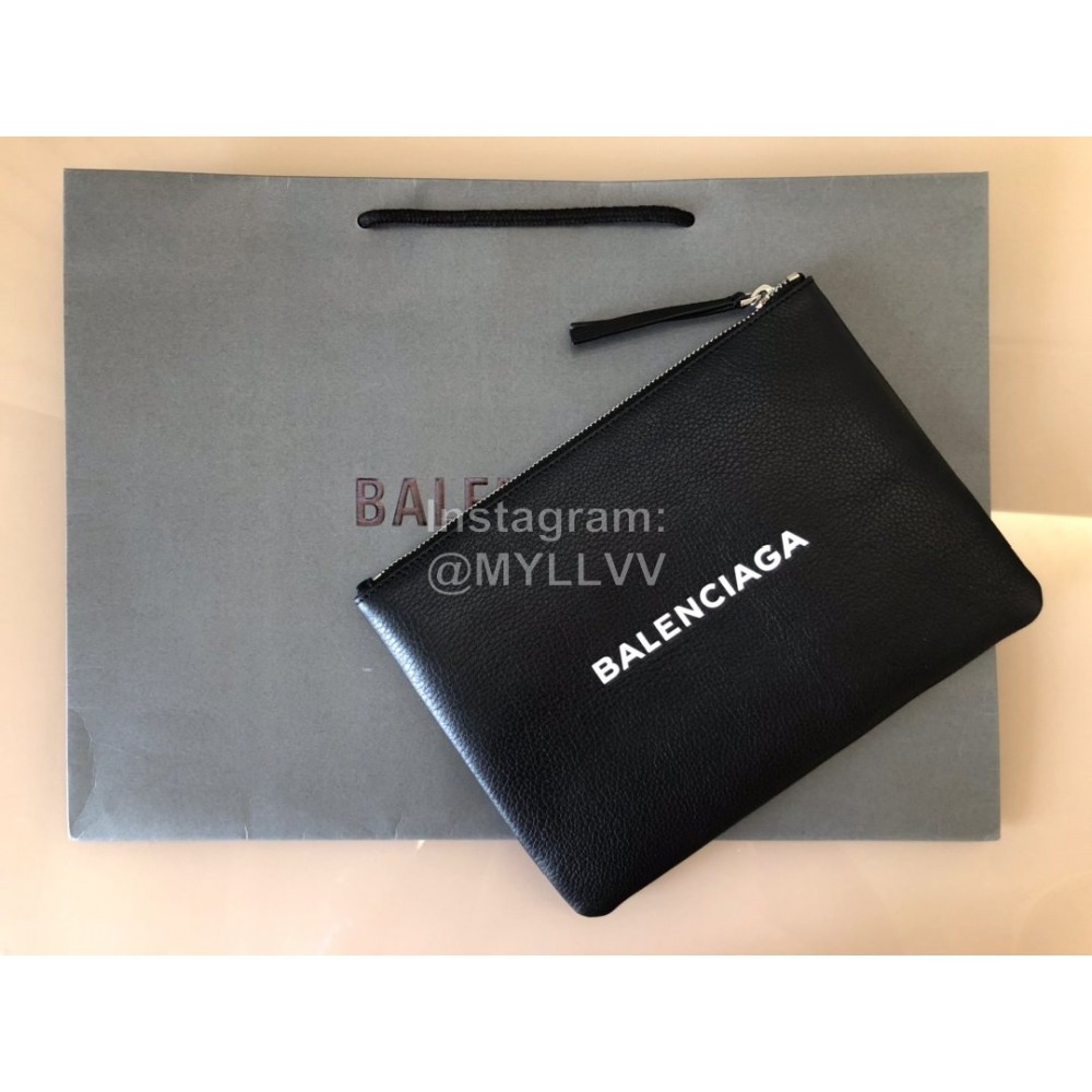 Balenciaga Small Letter Printed Cowhide Handbag Black