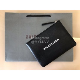 Balenciaga Small Letter Printed Cowhide Handbag Black