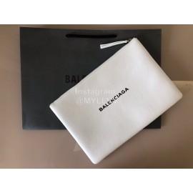 Balenciaga Large Letter Printed Cowhide Handbag White