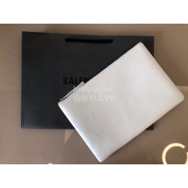 Balenciaga Large Letter Printed Cowhide Handbag White