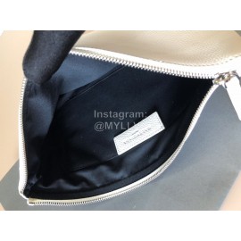 Balenciaga Large Letter Printed Cowhide Handbag White