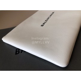 Balenciaga Large Letter Printed Cowhide Handbag White