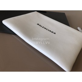 Balenciaga Large Letter Printed Cowhide Handbag White