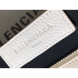 Balenciaga Large Letter Printed Cowhide Handbag White