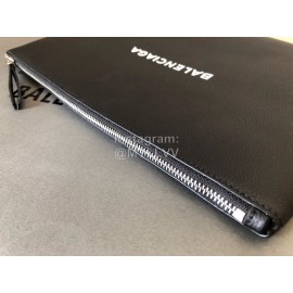 Balenciaga Large Letter Printed Cowhide Handbag Black