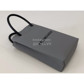 Balenciaga Mini Letter Cowhide Shopping Handbag Gray