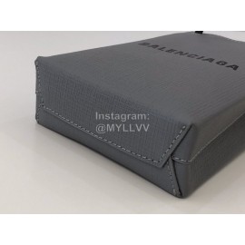 Balenciaga Mini Letter Cowhide Shopping Handbag Gray