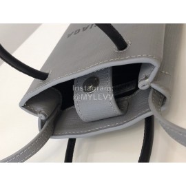 Balenciaga Mini Letter Cowhide Shopping Handbag Gray