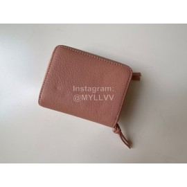 Balenciaga Litchi Grain Cowhide Two Folding Wallets Pink