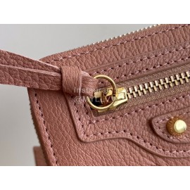 Balenciaga Litchi Grain Cowhide Two Folding Wallets Pink