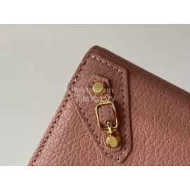 Balenciaga Litchi Grain Cowhide Two Folding Wallets Pink