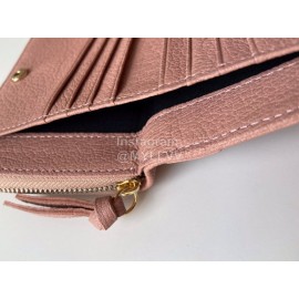 Balenciaga Litchi Grain Cowhide Two Folding Wallets Pink