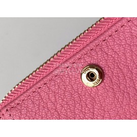 Balenciaga Litchi Grain Cowhide Two Folding Wallets Rose Red