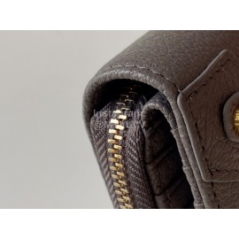 Balenciaga Litchi Grain Cowhide Two Folding Wallets Gray