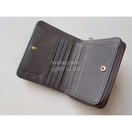 Balenciaga Litchi Grain Cowhide Two Folding Wallets Gray