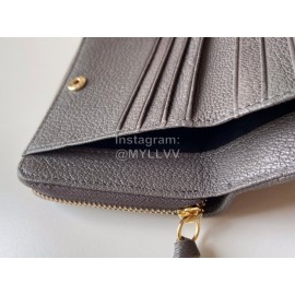 Balenciaga Litchi Grain Cowhide Two Folding Wallets Gray