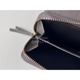 Balenciaga Litchi Grain Cowhide Two Folding Wallets Gray