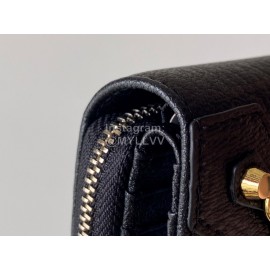 Balenciaga Litchi Grain Cowhide Two Folding Wallets Black