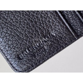Balenciaga Litchi Grain Cowhide Two Folding Wallets Black
