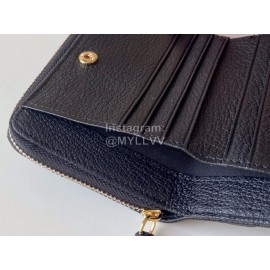 Balenciaga Litchi Grain Cowhide Two Folding Wallets Black