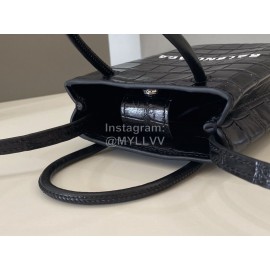 Balenciaga Crocodile Leather Mobile Phone Bag Black