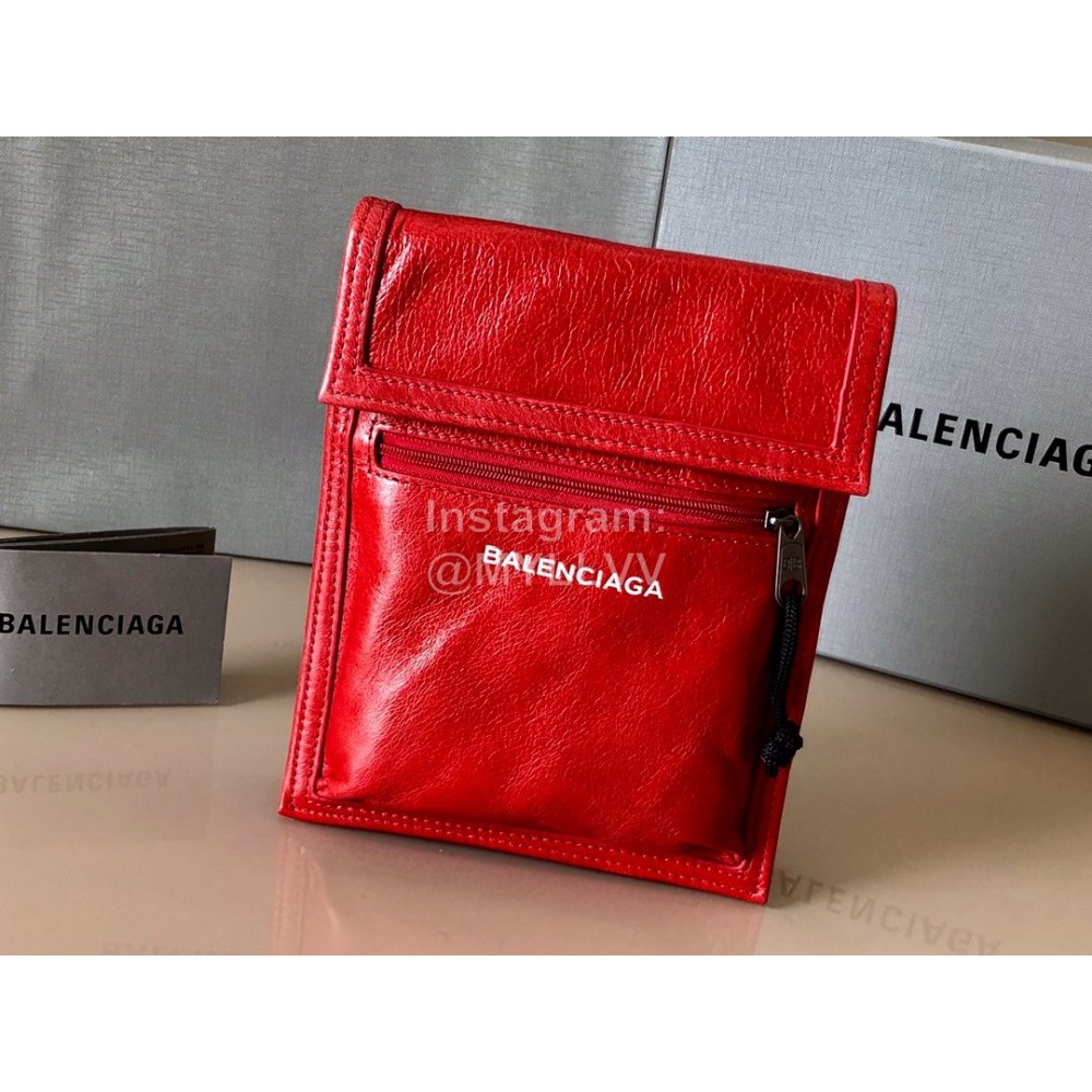 Balenciaga Fashion Cowhide Crossbody Bag Red