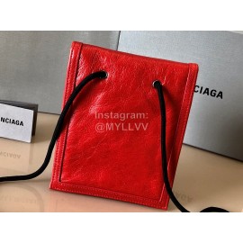Balenciaga Fashion Cowhide Crossbody Bag Red