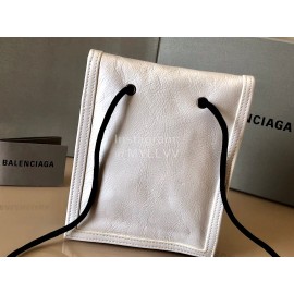 Balenciaga Fashion Cowhide Crossbody Bag White