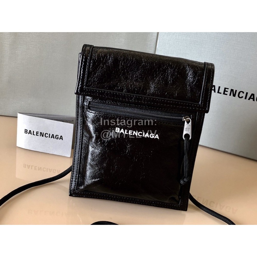 Balenciaga Fashion Cowhide Crossbody Bag Black
