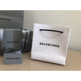 Balenciaga Fashion Cowhide Shopping Bag Handbag White