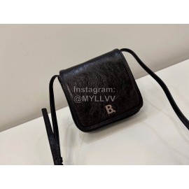 Balenciaga Soft Cowhide Crossbody Flap Bag Black