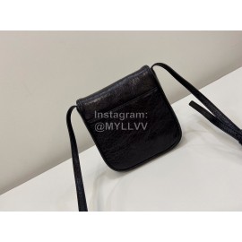 Balenciaga Soft Cowhide Crossbody Flap Bag Black
