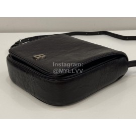Balenciaga Soft Cowhide Crossbody Flap Bag Black