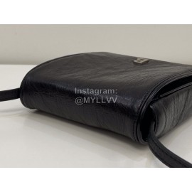 Balenciaga Soft Cowhide Crossbody Flap Bag Black